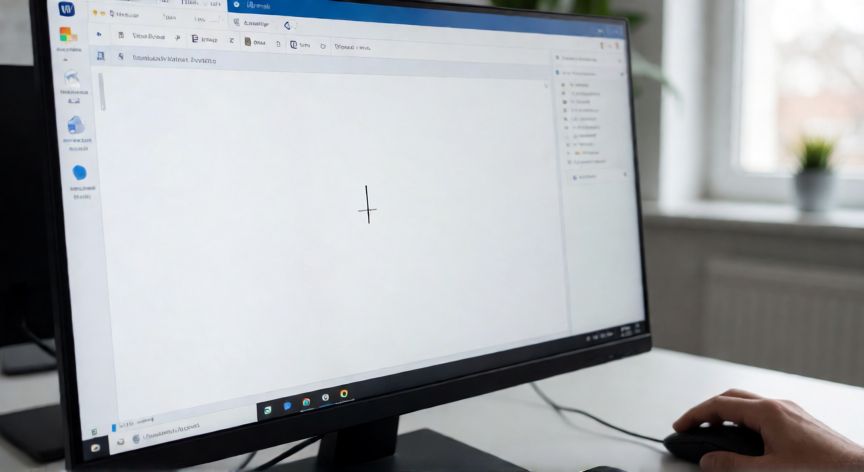 en word no veo el cursor, Pantalla de Microsoft Word con el cursor de texto visible en un documento en blanco