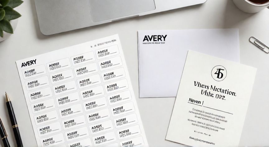 en word para que se utiliza combinar correspondencia, Etiquetas, sobre e invitación personalizados generados con Combinar Correspondencia de Word sobre un escritorio