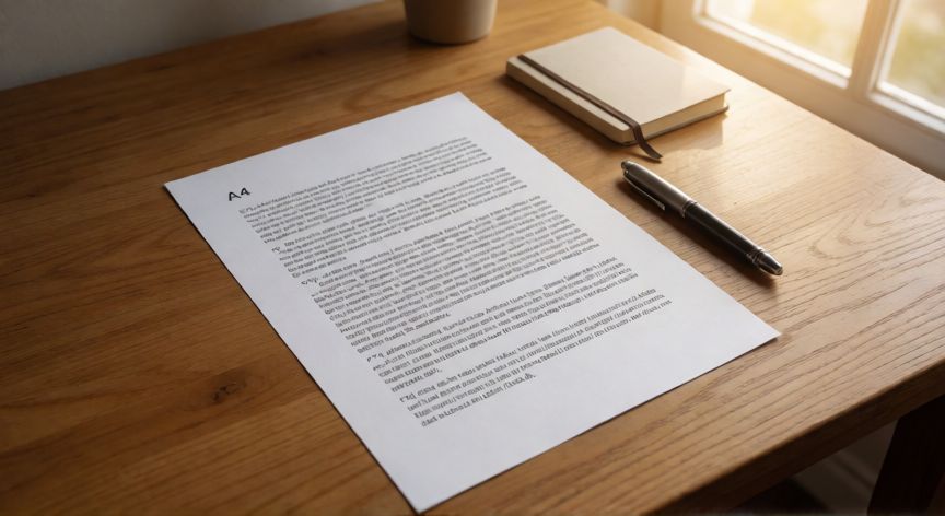 en word que es justificado, Documento impreso con texto justificado mostrando bordes rectos a ambos lados