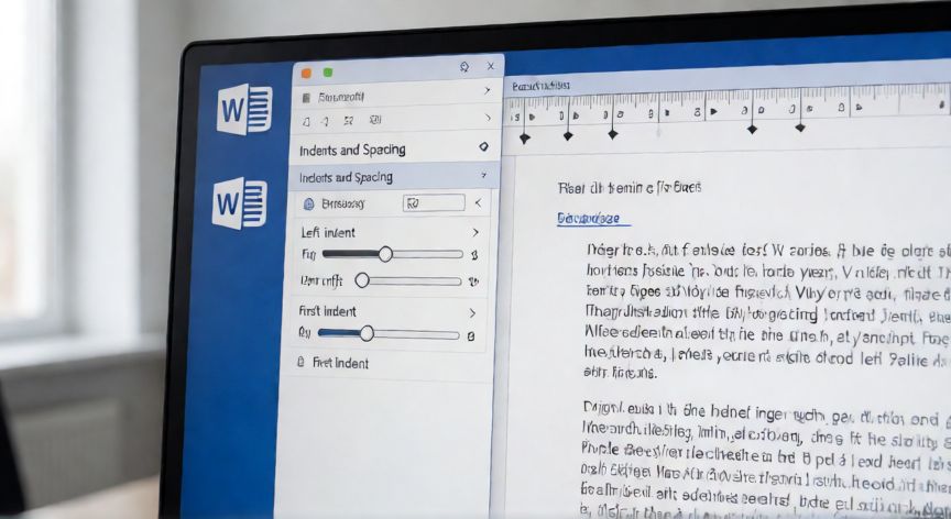 en word que es sangria, Cuadro de diálogo de sangrados y espaciado abierto en Microsoft Word mostrando los deslizadores de sangría izquierda, derecha y primera línea