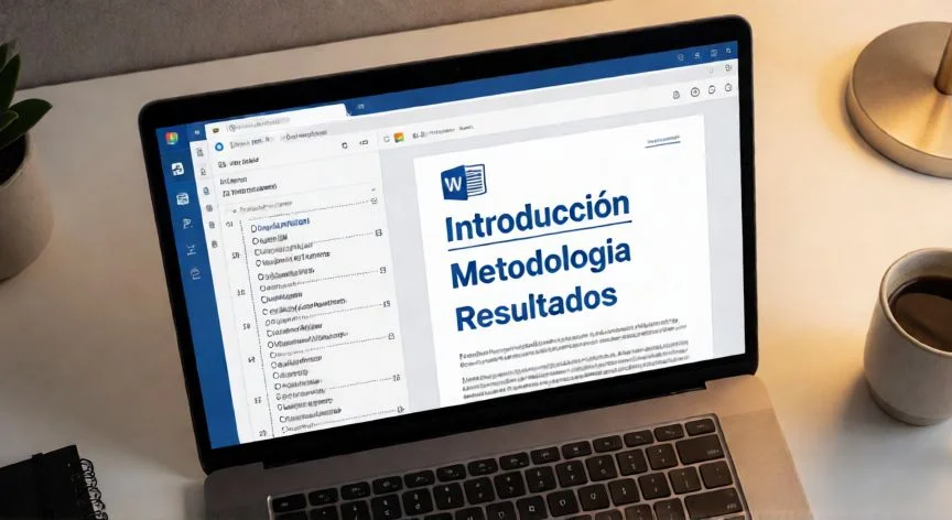 Pantalla de Word mostrando encabezados y tabla de contenido generada automáticamente