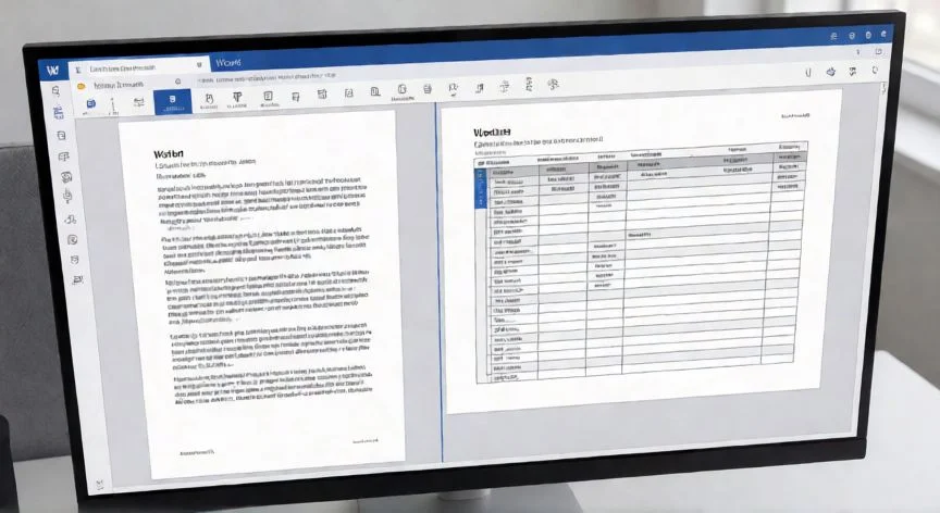 Documento de Word con una página vertical y otra horizontal usando saltos de sección
