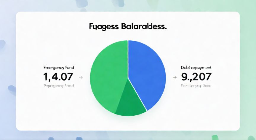 es mejor ahorrar o pagar deudas, Gráfico de equilibrio financiero entre fondo de emergencia y pago de deudas