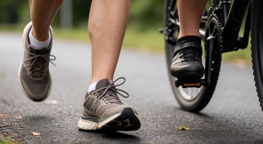 es mejor andar en bici o caminar, Comparativa de calzado para caminar y pedalear en detalle