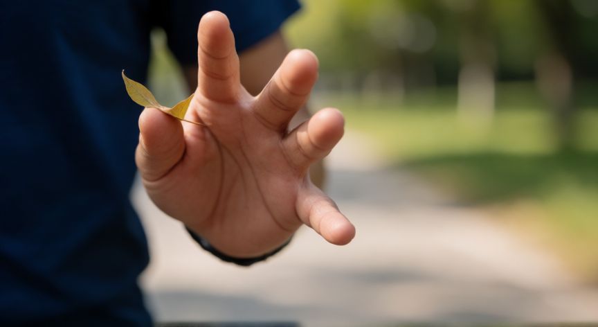 es mejor correr con las manos abiertas o cerradas, Detalle de manos de un corredor con agarre suave y relajado durante el ejercicio