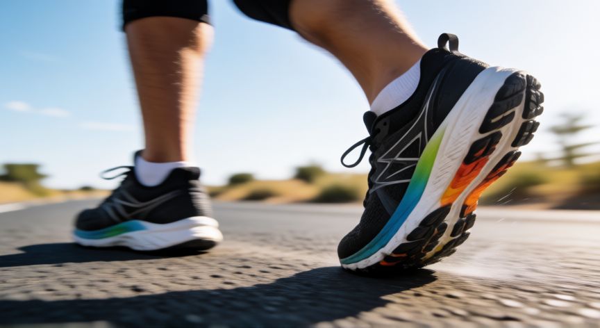 es mejor correr con zancada larga o corta, Detalle del aterrizaje del pie en el suelo durante la carrera