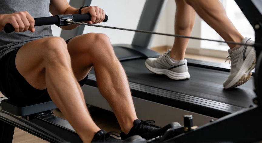 es mejor correr o remo, Detalle muscular del remo e impacto de las zapatillas al correr