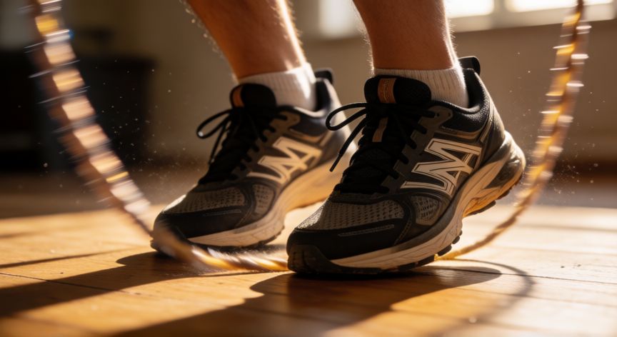 es mejor correr o saltar la cuerda, Detalle del impacto y técnica de salto con la cuerda en el suelo