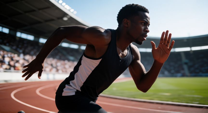 es mejor correr o trotar para bajar de peso, Corredor esprintando en una pista de atletismo