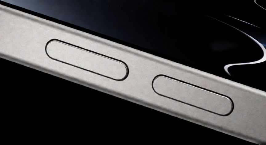 es mejor iphone 15 o 16, Detalle de los nuevos botones del iPhone 16 en primer plano