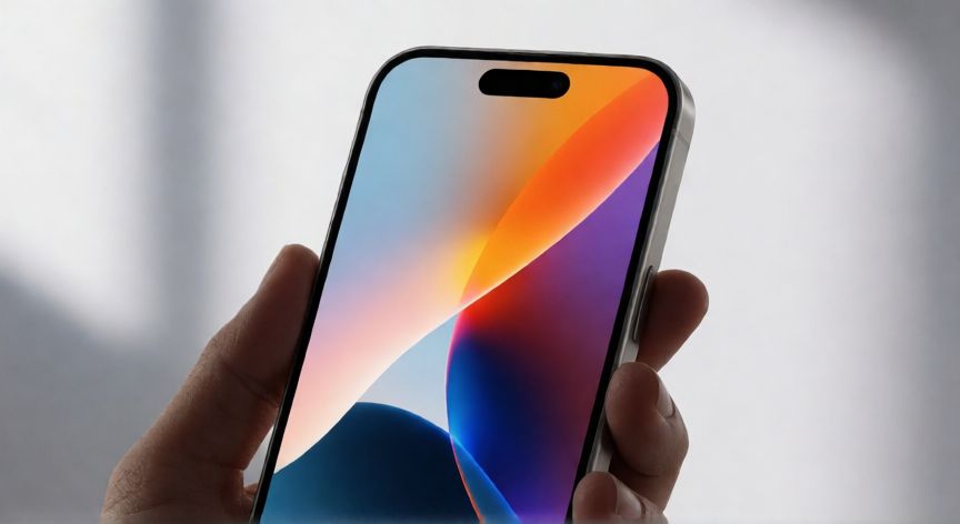 es mejor iphone que xiaomi, iPhone moderno en la mano mostrando pantalla