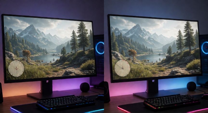es mejor ips o qhd, Comparación visual de nitidez entre resoluciones en un monitor QHD