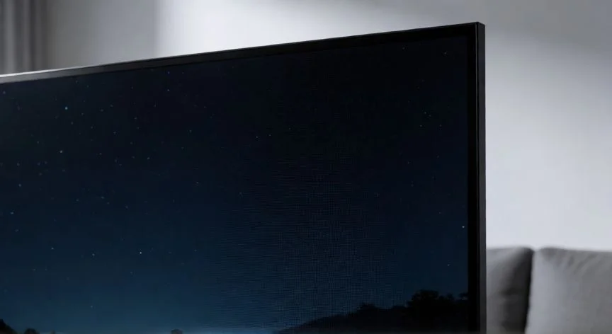 Pantalla de televisor OLED mostrando negros puros y alto contraste