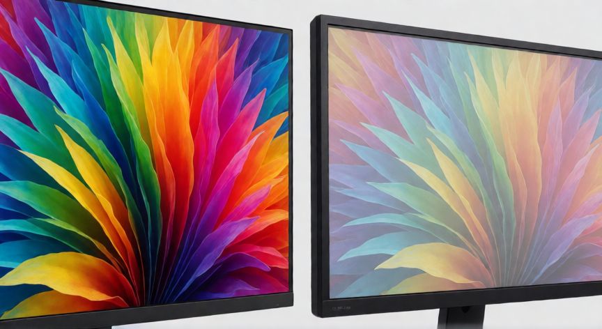 Comparación visual de calidad de color entre pantalla IPS y LCD TN