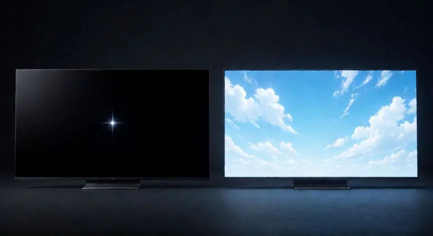 Comparativa visual de contraste entre tecnología OLED y QLED