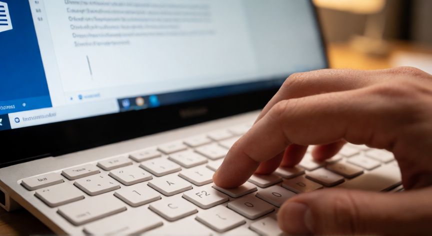 escribo en word y se me borra la letra de adelante, Mano pulsando la tecla F2 del teclado para desactivar el modo sobrescribir en Word