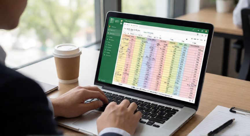 excel en wps, Pantalla de WPS Spreadsheets abierta con una hoja de cálculo con fórmulas y datos