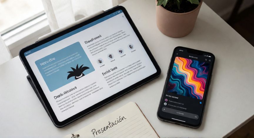 ia en powerpoint gratis, Espacio de trabajo combinando PowerPoint con herramientas de IA gratuitas para generar contenido