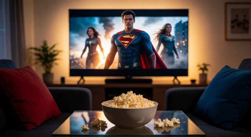 la mejor forma de ver x men, Sala de cine en casa preparada para un maratón de películas de X-Men