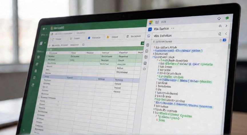 macros en excel 365, Pantalla de Excel 365 con el Editor de VBA abierto mostrando código de una macro