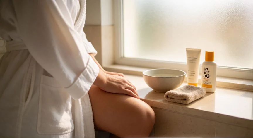 mejor forma de depilarse, Cuidado posterior a la depilación con hidratante y protector solar SPF 50