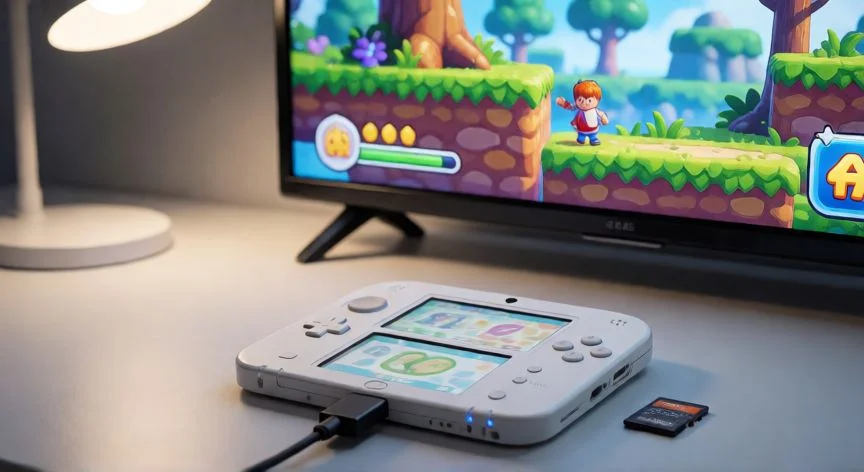 mejor forma de emular 3ds, Nintendo 2DS con firmware custom conectada por HDMI a un monitor