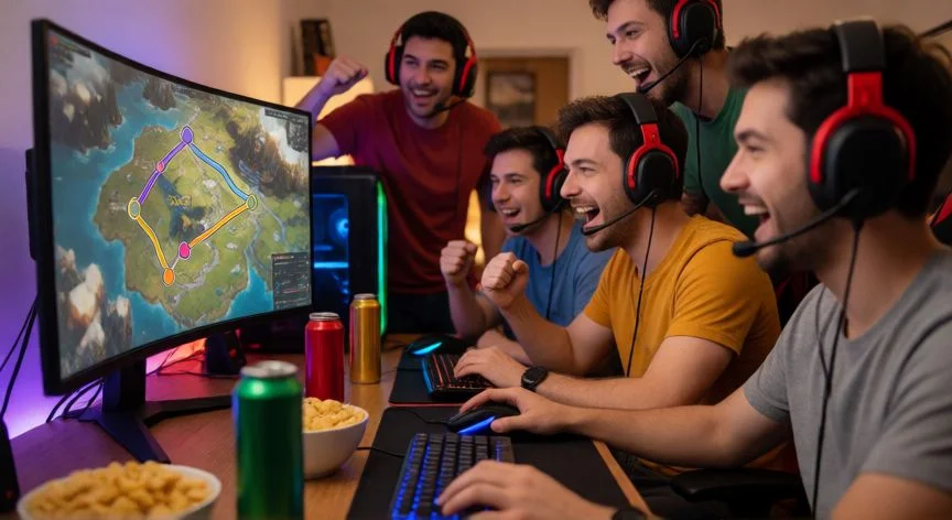 mejor forma de farmear endo, Grupo de jugadores cooperando en una sesión de farming de endo en equipo