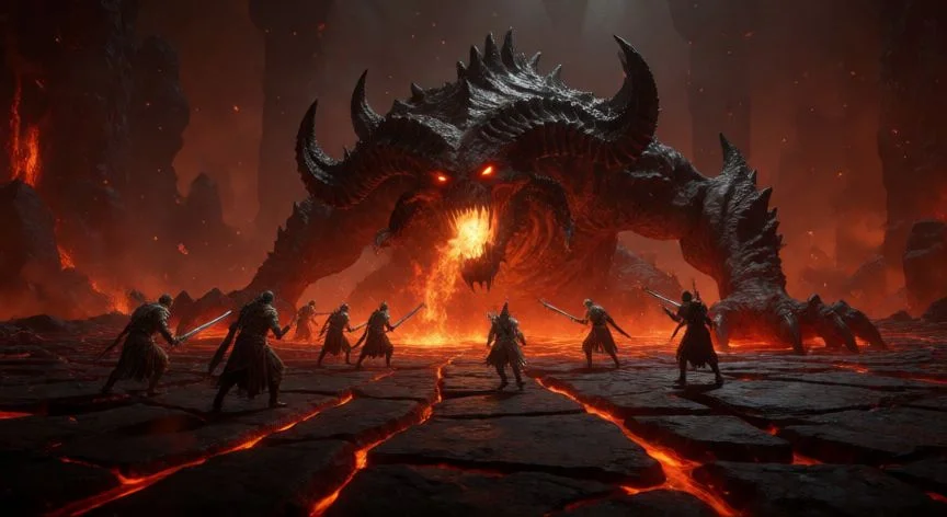 mejor forma de farmear obducita diablo 4, Jefe demoníaco en dificultad Infierno de Diablo 4 siendo combatido