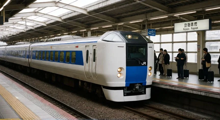 mejor forma de ir de kioto a osaka, Tren JR Special Rapid en la estación de Kioto listo para salir hacia Osaka