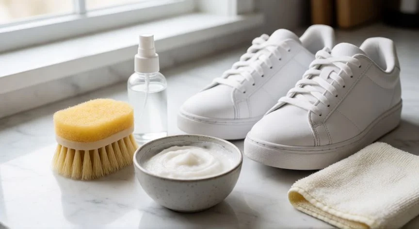 La mejor forma de limpiar zapatillas blancas en casa