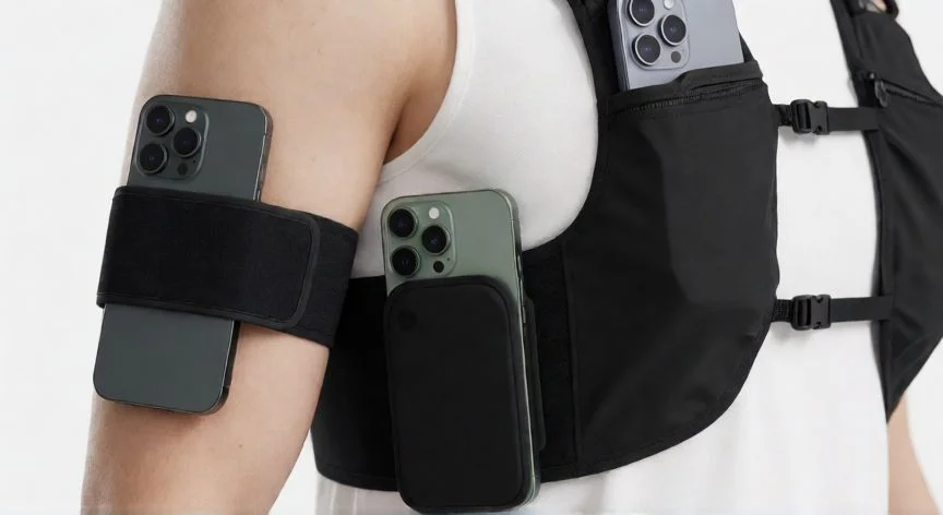 mejor forma de llevar el movil para correr, Comparativa de banderilla, cinturón y arnés para llevar el móvil al correr