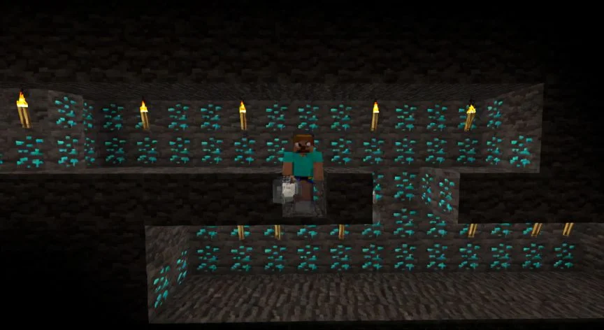 La mejor forma de minar diamantes en Minecraft 1.21