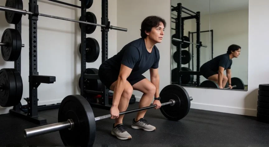 mejor forma de perder grasa, Entrenamiento de fuerza con barra para preservar masa muscular