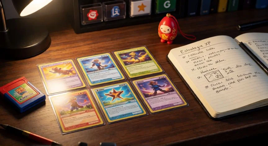 mejor forma de xp en pokemon sol, Tarjetas y cartucho de Pokémon con notas de estrategia de experiencia