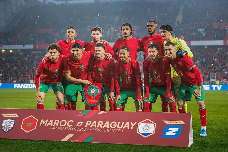 Once inicial de Marruecos en el amistoso contra Paraguay en Lens, marzo de 2026