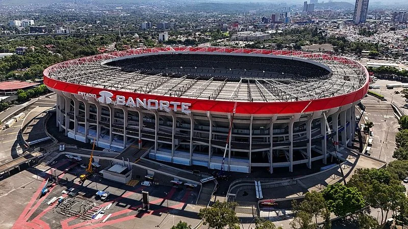 Vista aérea del Estadio Azteca de Ciudad de México tras su renovación para el Mundial 2026