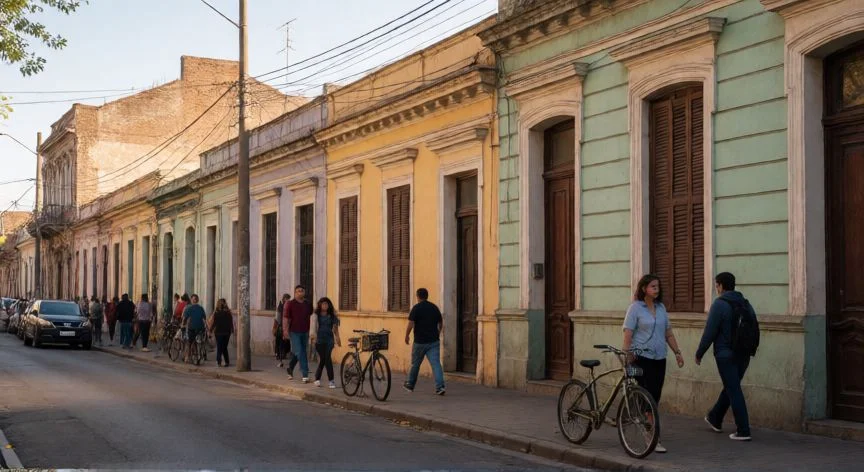 mejor pais de latinoamerica 2025, Calle peatonal con ambiente seguro y arquitectura histórica en Montevideo Uruguay