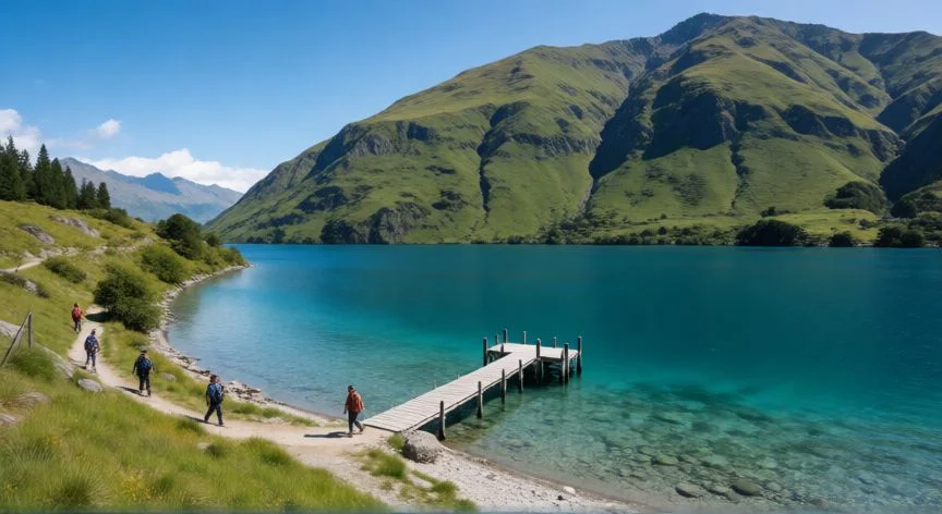 mejor pais del mundo, Paisaje natural de Nueva Zelanda con lagos turquesa y montañas verdes