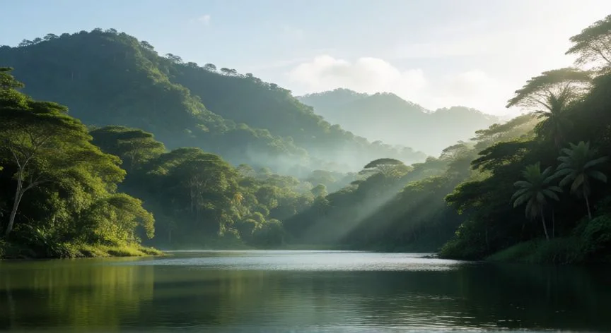 Paisaje apacible en Costa Rica representando la alta calidad de vida