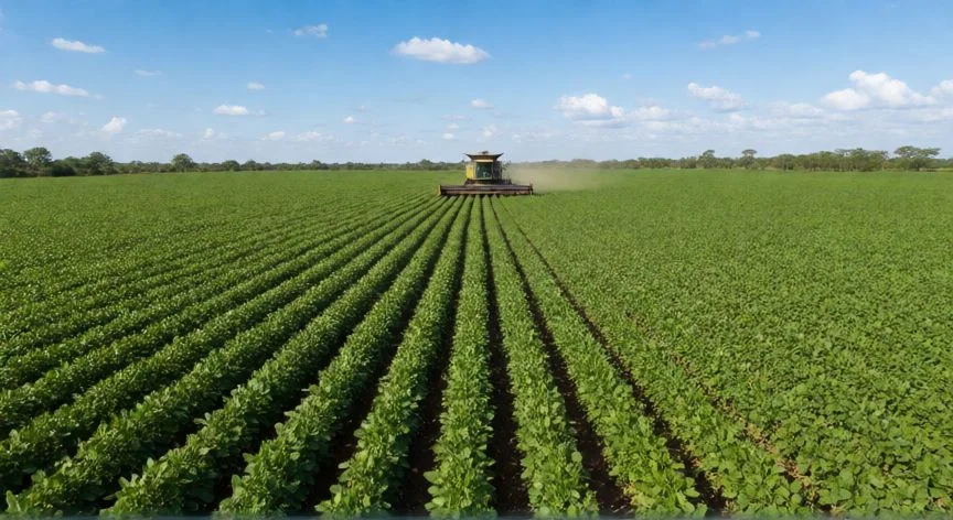 mejor pais latinoamericano economicamente, Campo de soja en el centro-oeste de Brasil durante la cosecha