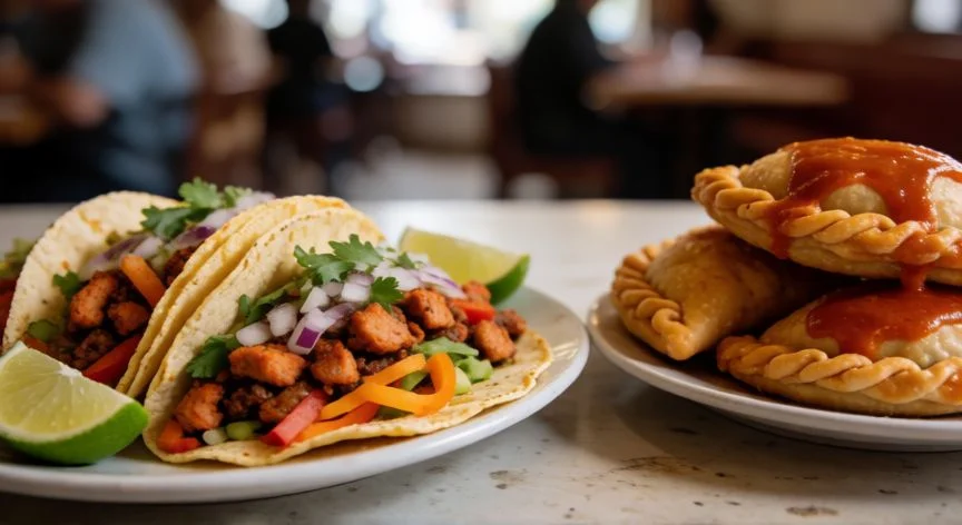 mejor pais mexico o argentina, Gastronomía típica de México y Argentina en una mesa compartida