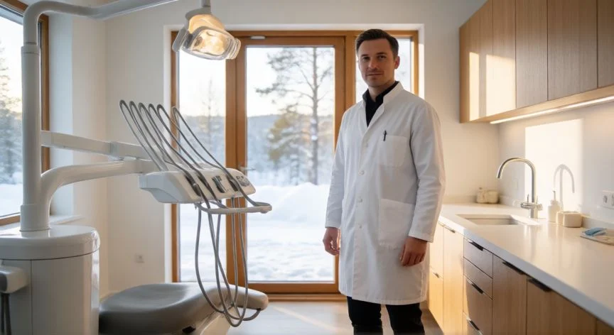mejor país para trabajar como higienista dental, Profesional de la salud bucodental en una clínica europea con entorno nórdico