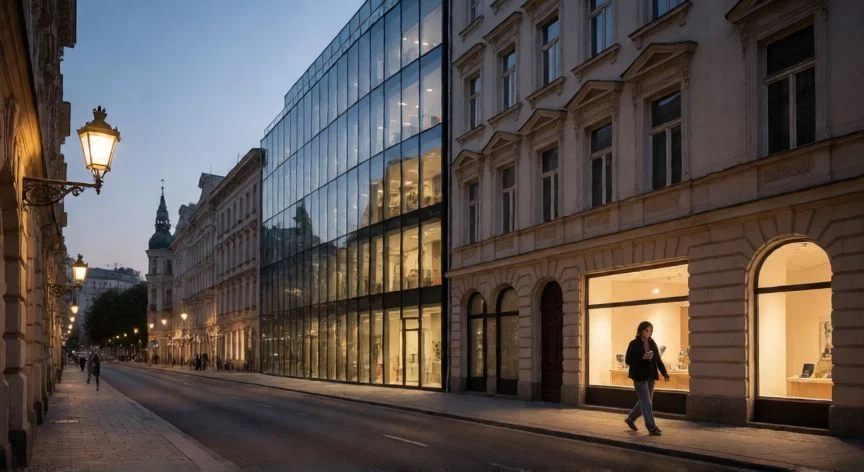 mejor pais para trabajar en europa, Vista urbana de una ciudad europea al atardecer