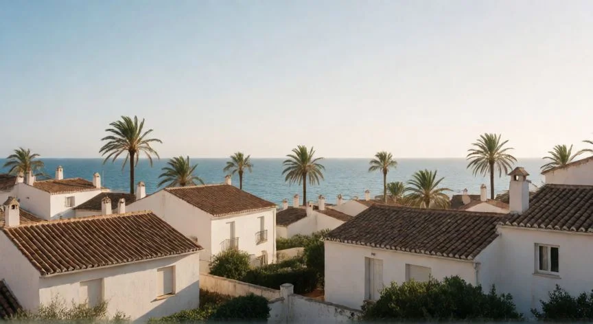 Paisaje costero soleado en el sur de Europa ideal para jubilados