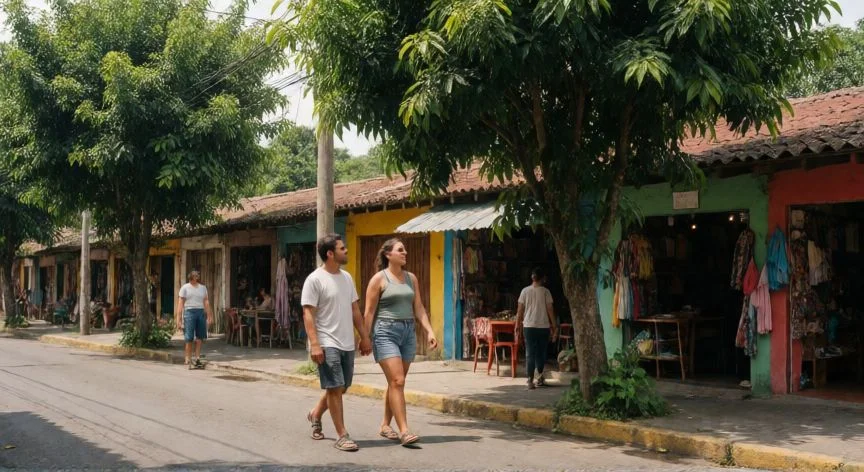 mejor pais que habla español, Par de expatriados disfrutando de la seguridad y vida urbana en Costa Rica