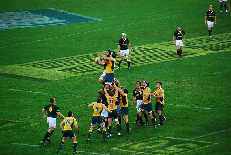 mejor pais rugby, Lineout entre Wallabies de Australia y Springboks de Sudáfrica, número uno del ranking mundial