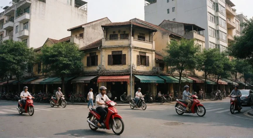 mejor pais socialista del mundo, Vida cotidiana y tráfico en Hanói, Vietnam, reflejando su desarrollo económico