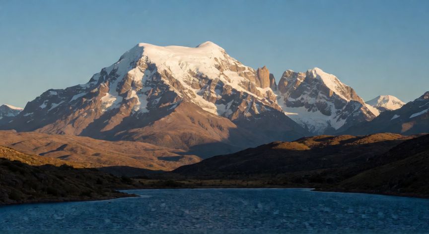 mejor pais sudamerica, Paisaje montañoso de los Andes en Chile durante la puesta de sol