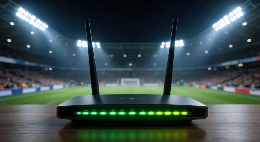 Router de internet en casa listo para conectar VPN y ver fútbol