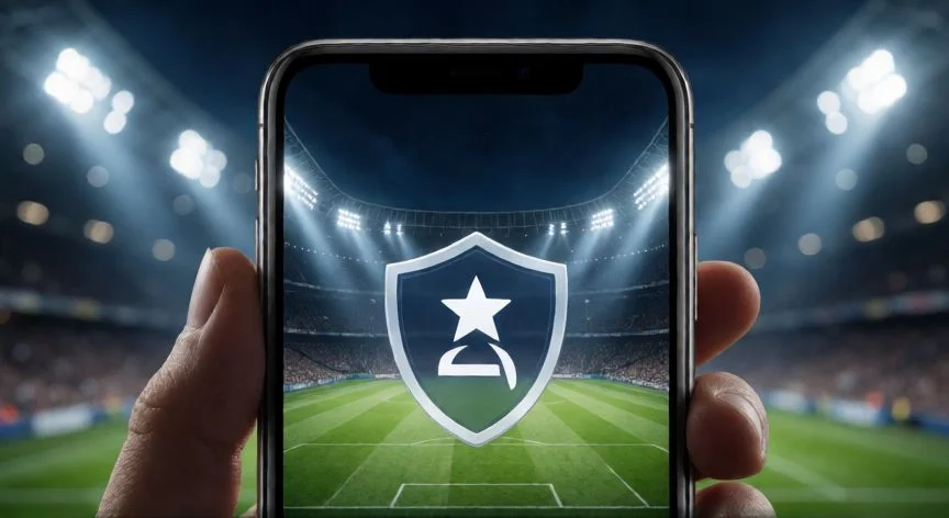 mejor pais vpn futbol, Móvil mostrando partido de fútbol en vivo con protección VPN activada